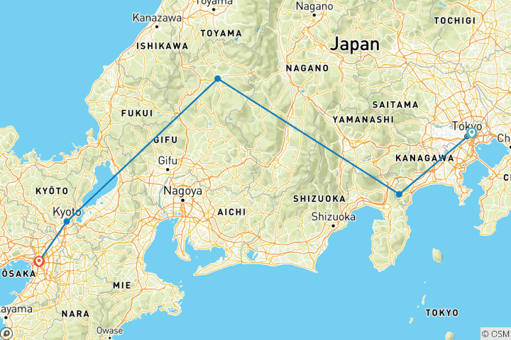 Map of Japan Classic 10 Day - One Life Adventures