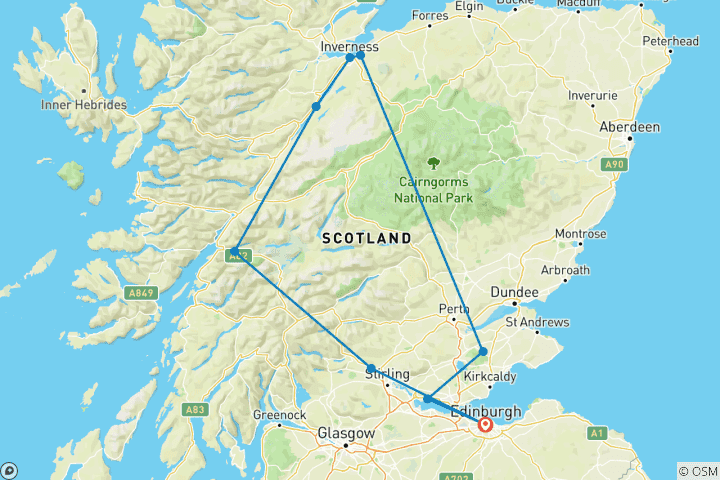 Carte du circuit Circuit Outlander de 2 jours - petit groupe