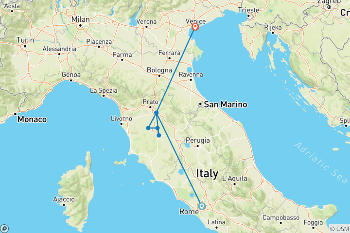 Map of Italy By High-Speed Train