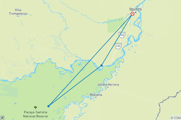 Karte von Pacaya Samiria Reservat - 5 Tage