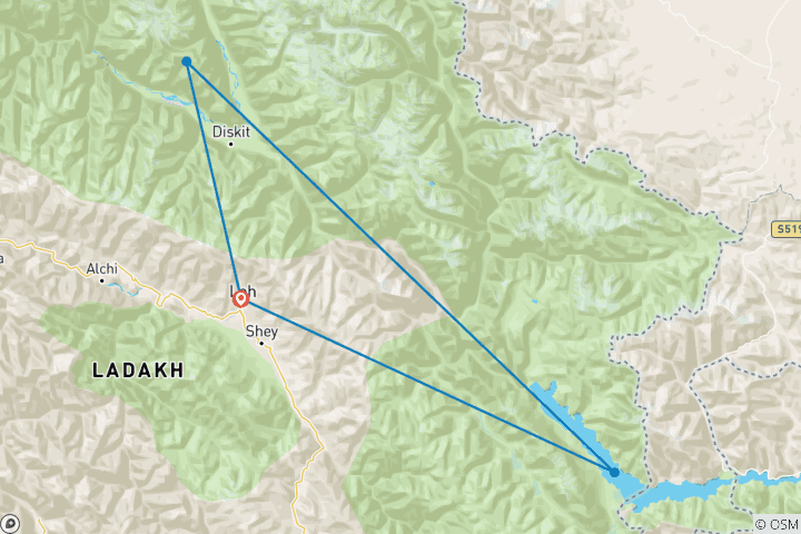 Karte von Prächtige Ladakh Erlebnisreise