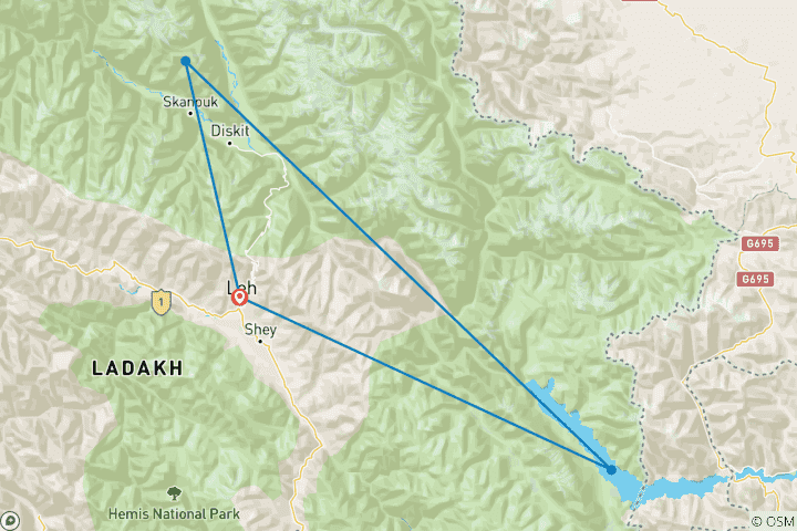 Carte du circuit Une expérience scintillante au Ladakh