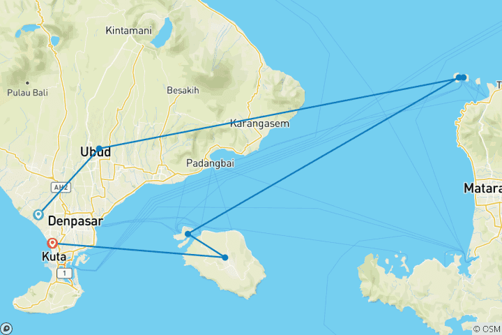 Map of Bali Bucket List Original 10 Day Tour