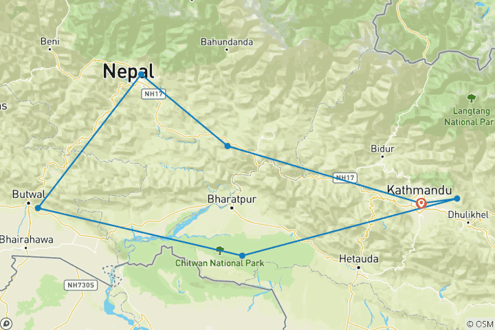 Map of Discover The Best Of Nepal-10 Days