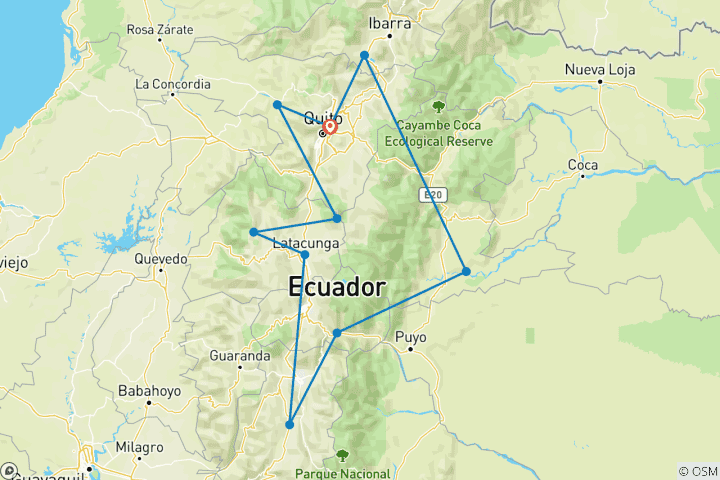 Carte du circuit Cultures autour de l'équateur - 14 jours