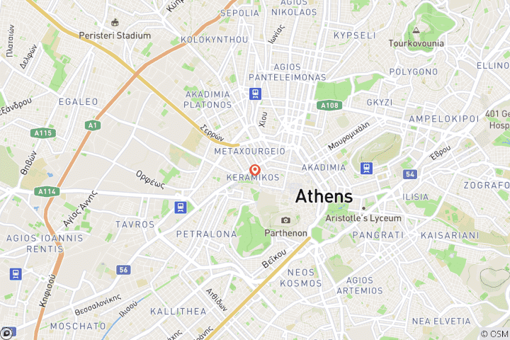 Map of Athens Holiday Package