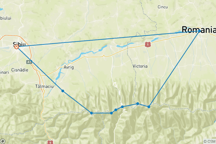 Kaart van Trektocht door het Fagaragebergte