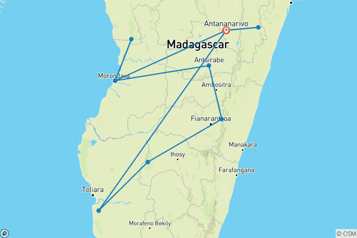 Map of Great madagascar tour