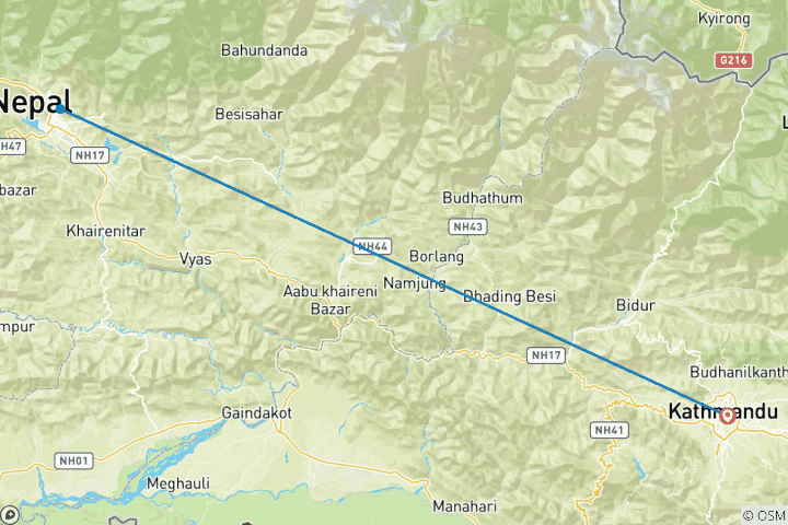 Karte von Millennium Homestay Trek