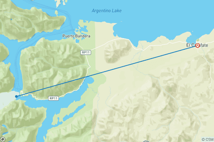 Map of Argentina - Getaway to the Glaciers Calafate 3 days