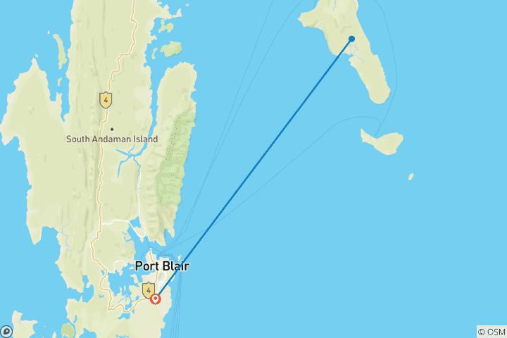 Mapa de Circuito a las islas Andamán y Nicobar