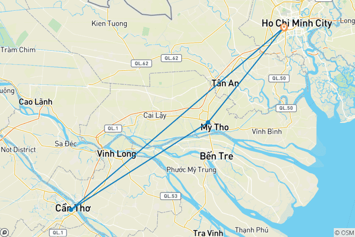 Carte du circuit Les points forts de Sai Gon 5 jours 4 nuits