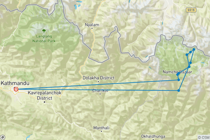 Map of Everest Base Camp Trek