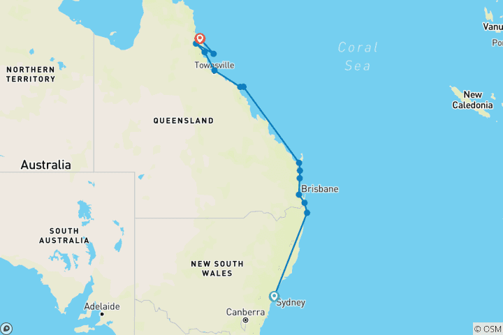 Mapa de Explorador de la costa este por 5 semanas- DEFINITIVO