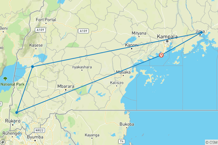 Map of 7 days Group Adventure Holiday