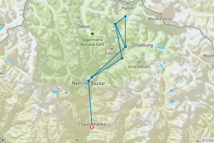 Map of Classic Everest Base Camp Trekking