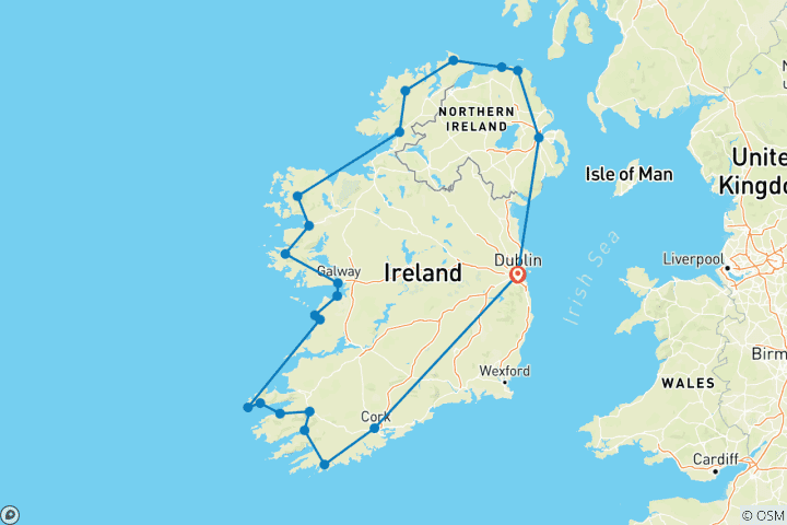 Map of Wild Grande - Multi Day - Small Group Tour of Ireland