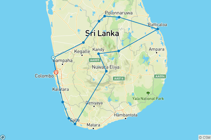 Kaart van Culturele wortels van Sri Lanka