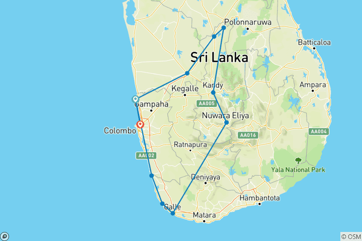 Kaart van Culturele essentie van Sri Lanka