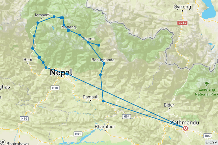 Mapa de Circuito del Annapurna