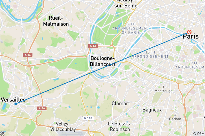 Carte du circuit Paris Explorer - 8 jours