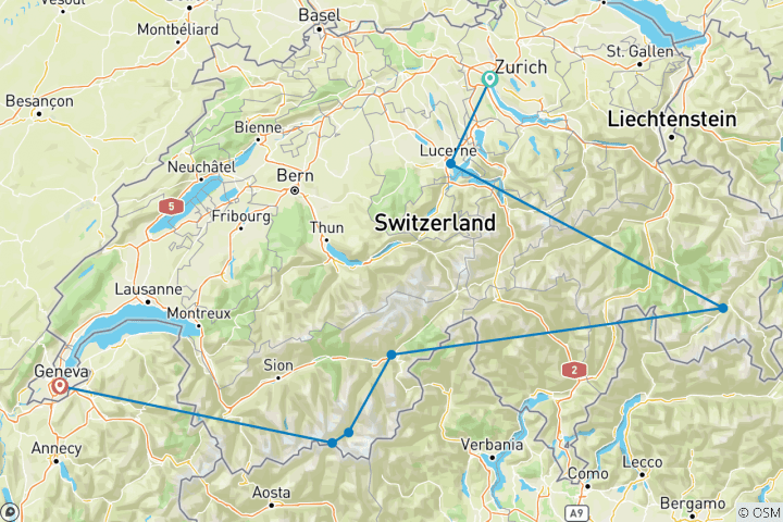 Map of Magical Switzerland (Classic, 7 Days)