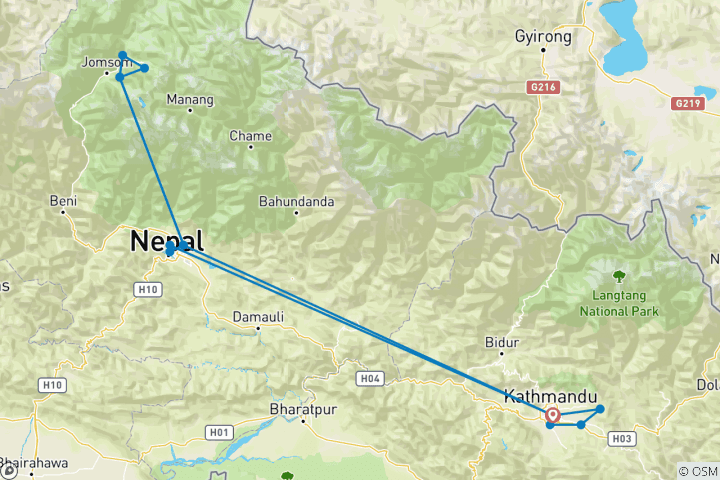 Map of Muktinath Pilgrimage Tour-7 Days