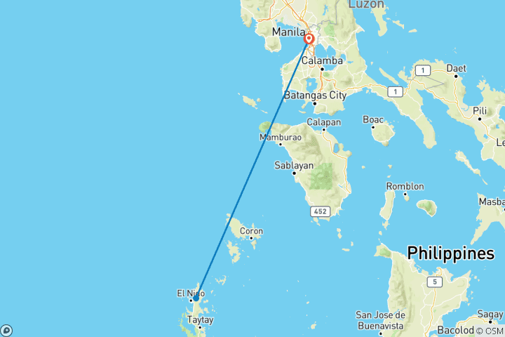 Mapa de Lo mejor de Filipinas en 7 días