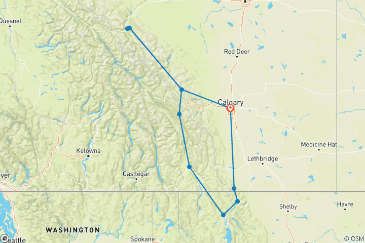 Map of Glacier National Park & the Canadian Rockies