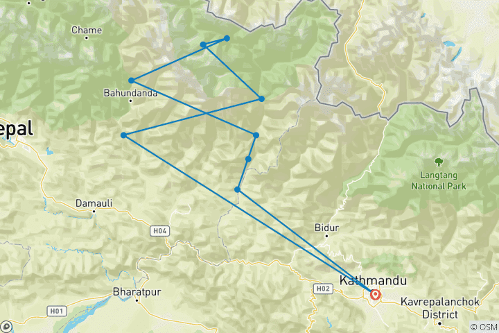 Carte du circuit Circuit du Manaslu