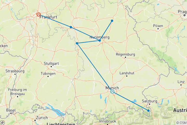 Carte du circuit La Bavière magique