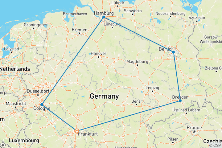 Kaart van Het beste van Noord- & Oost-Duitsland