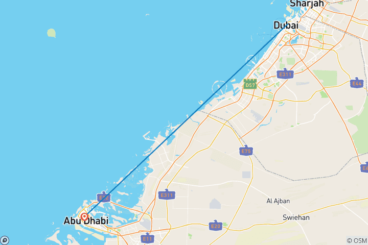 Map of Amazing Abu Dhabi and Dubai