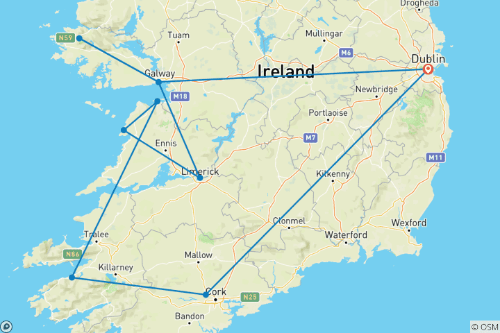 Map of Unforgettable Ireland