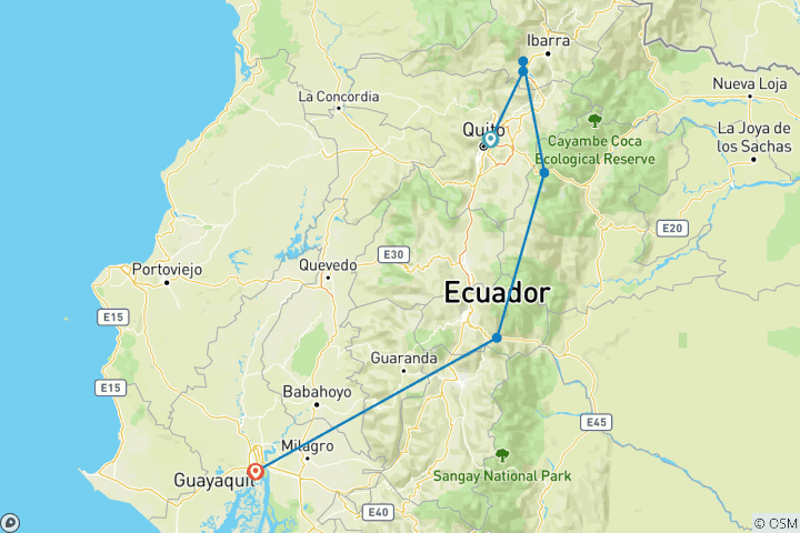 Carte du circuit Le meilleur de l'Équateur