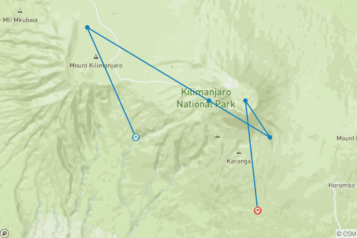 Map of 6 Days - Machame Route