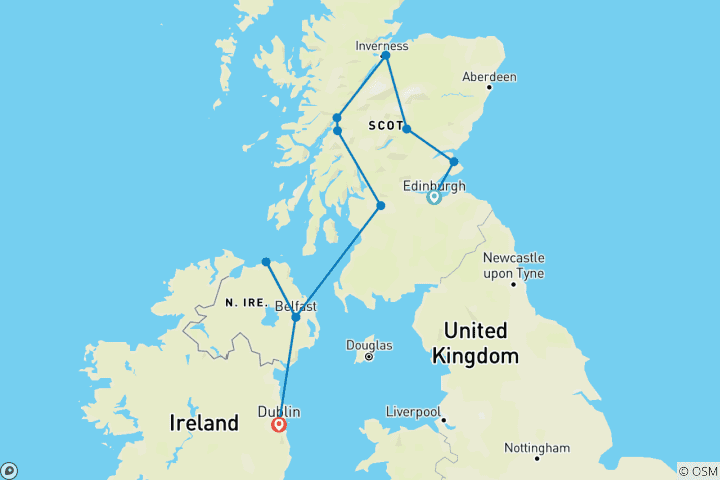 Karte von Das Beste aus Schottland & Irland