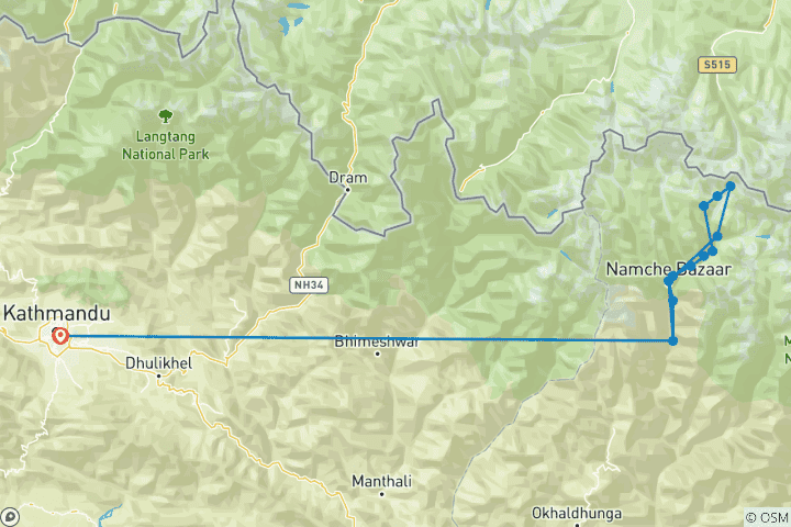 Map of Everest Base Camp Trek