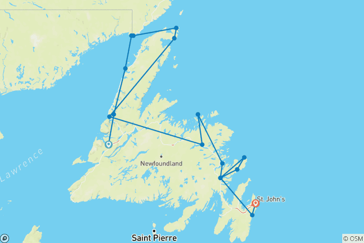 Map of Newfoundland & Labrador