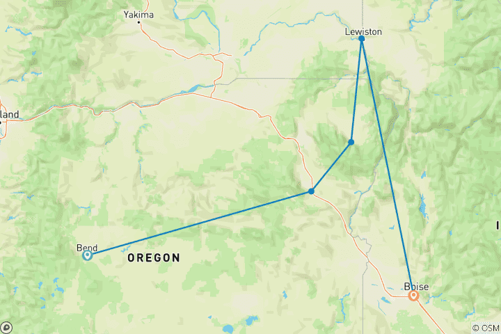Carte du circuit L'épopée de Bend à Boise
