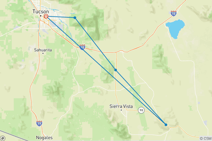 Carte du circuit Arizona Sonora Bike Tour