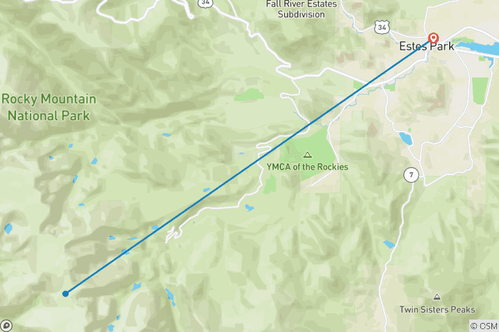 Map of Rocky Mountain Snowshoe Tour