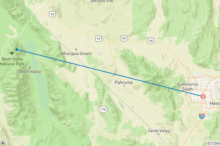 Carte du circuit Vallée de feu et Vallée de la mort