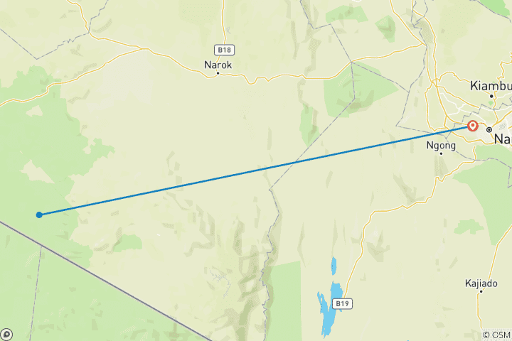 Map of 3-Day Masai Mara Budget Camping Safari