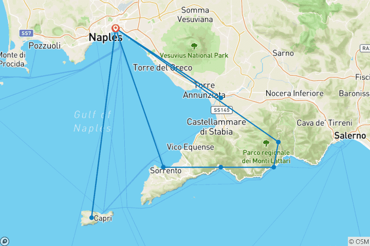 Karte von Bucht von Neapel Dreamin' Neapel, Capri, Sorrent und Amalfiküste Reise