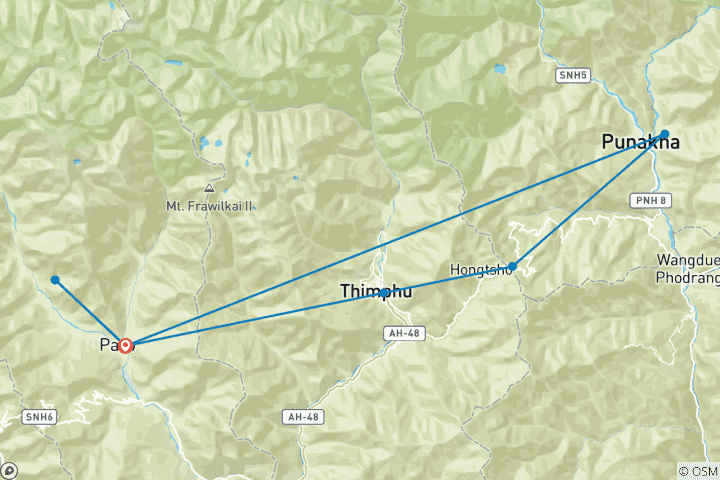Map of Best of Bhutan