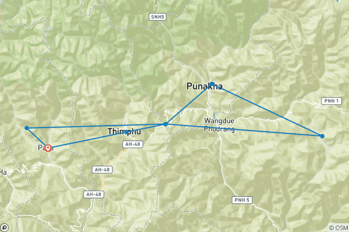 Carte du circuit Royaume dans les nuages - Vacances à pied