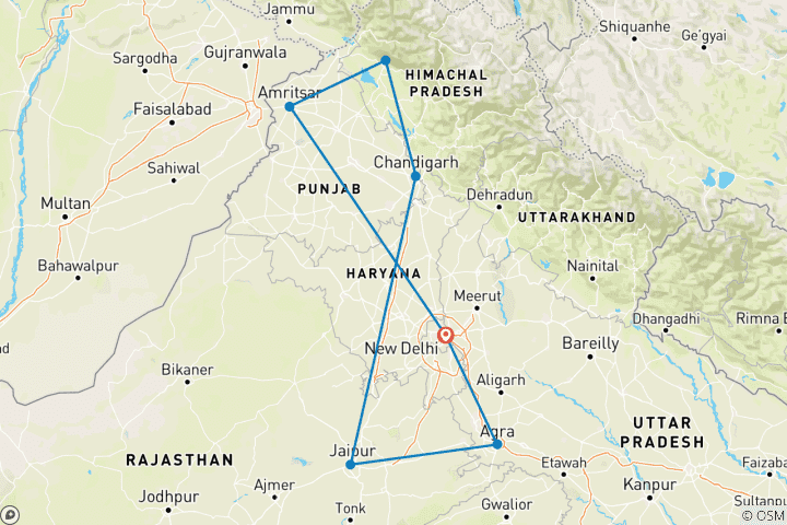 Map of India in a nutshell with  Indian family stay