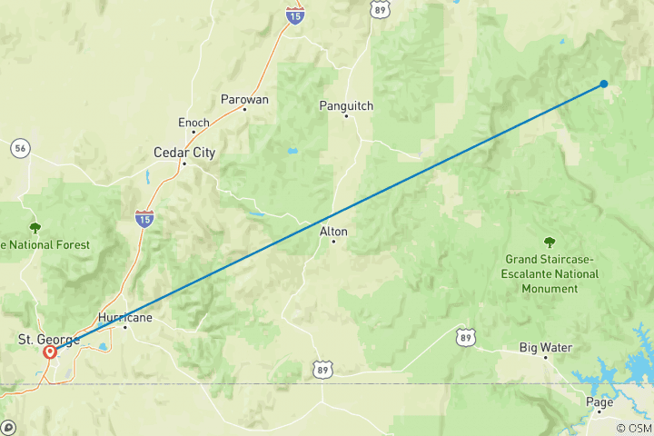 Map of Death Hollow and Escalante River Traverse