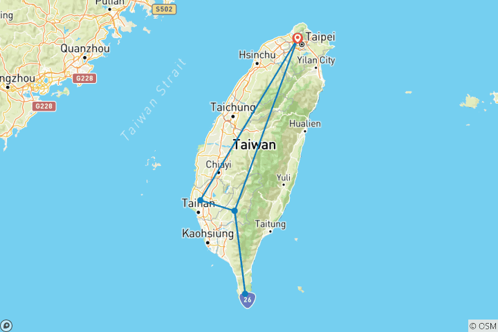 Map of Southern Island Fun 5 Day Private Tour (Classic)